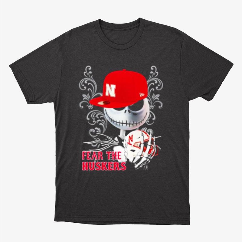 Jack Skellington Fear The Nebraska Huskers Unisex T-Shirt Hoodie Sweatshirt