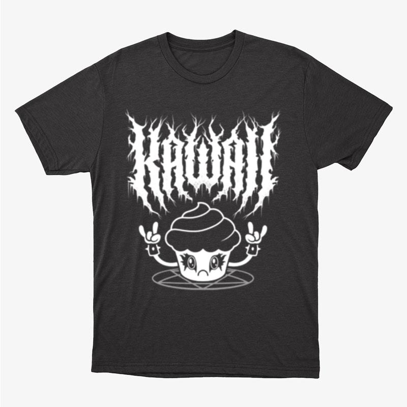 Kawaii Cupcake Black Metal Logo Creepy Cute Spooky Goth Funny Heavy Metal Unisex T-Shirt Hoodie Sweatshirt