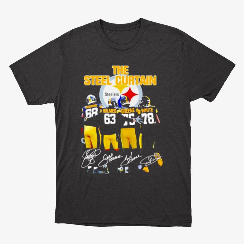 Pittsburgh Steelers The Steel Curtain Signatures Unisex T-Shirt Hoodie Sweatshirt
