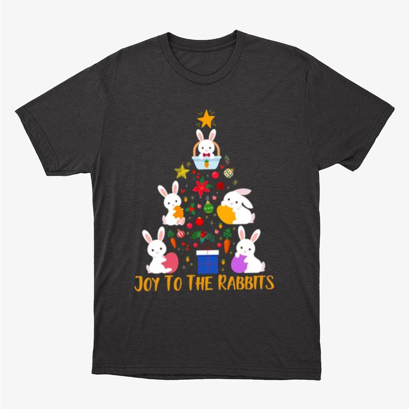 Santa Art Joy To The Rabbits Christmas Tree Unisex T-Shirt Hoodie Sweatshirt
