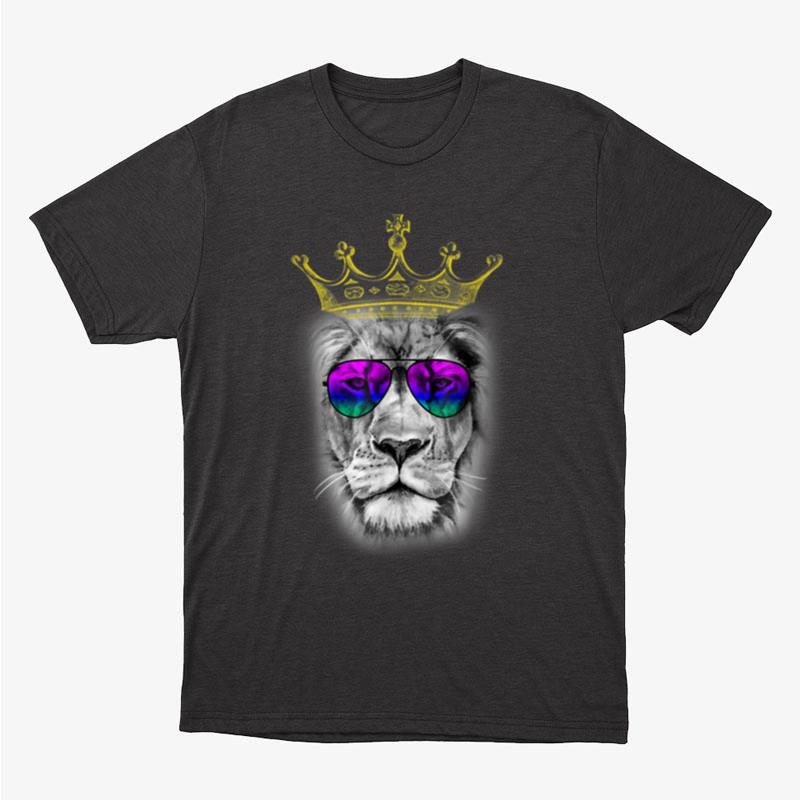 Summer King Summer Beach Lion Wearing Crown Lion Lovers Unisex T-Shirt Hoodie Sweatshirt