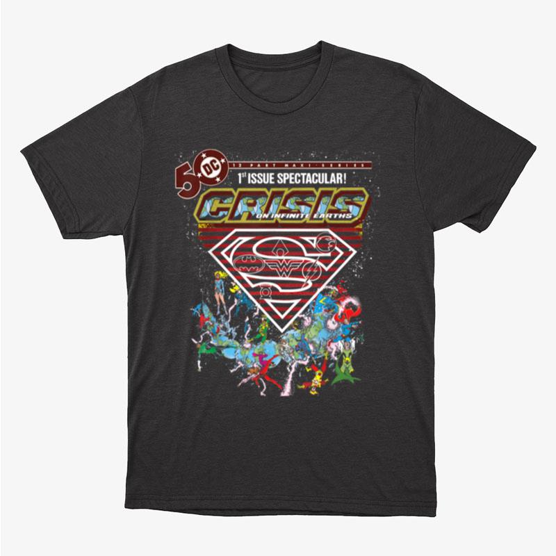 Us Dc Crisis Logo Justice League 02 Black_H Unisex T-Shirt Hoodie Sweatshirt