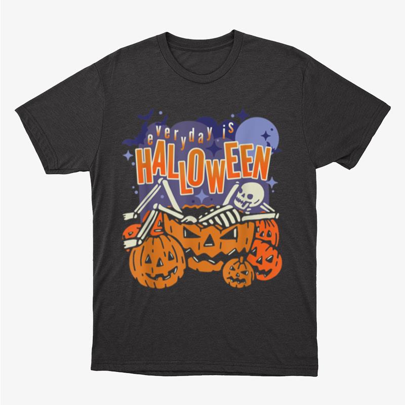 Vintage Everyday Is Halloween Black Cat Pumpkin Halloween Unisex T-Shirt Hoodie Sweatshirt