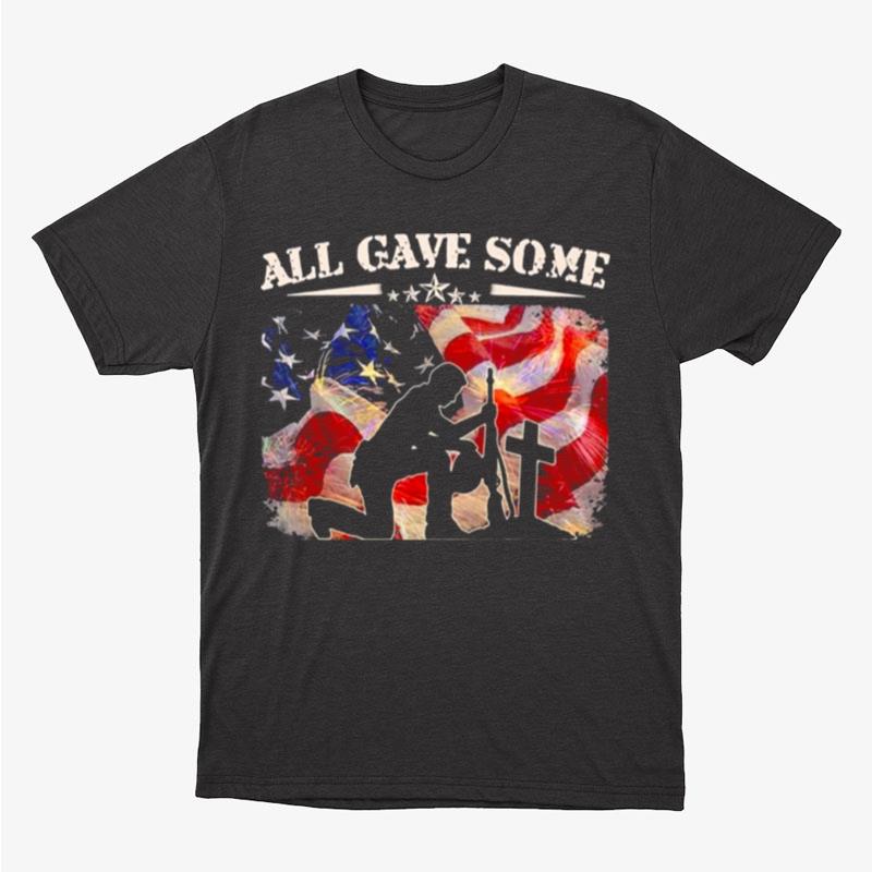 All Gave Some Some Gave All American Flag Cross Unisex T-Shirt Hoodie Sweatshirt