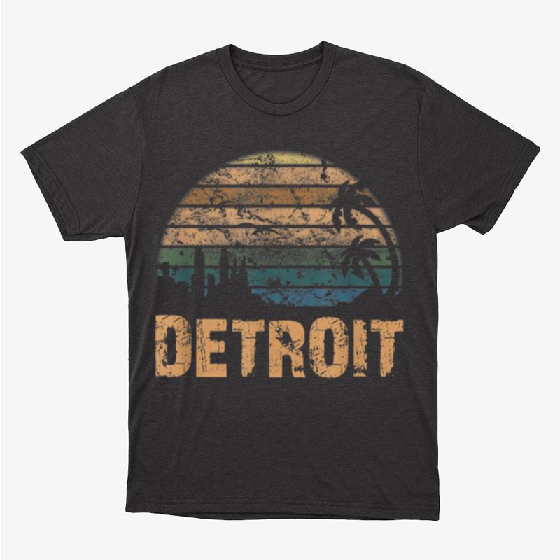 Detroit Vintage Sunset Distressed Funny Unisex T-Shirt Hoodie Sweatshirt