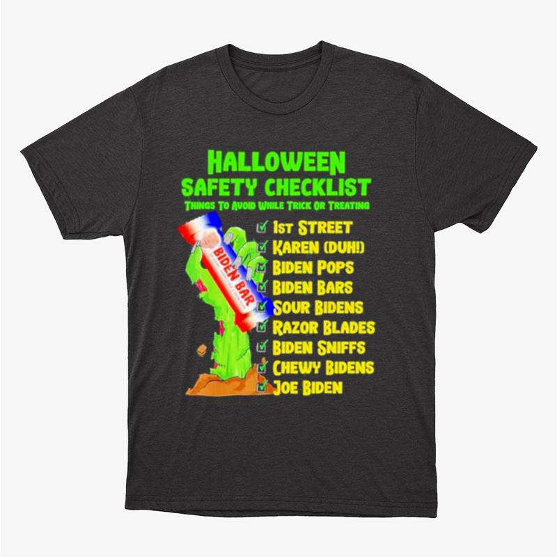 Halloween Safety Checklist Joe Biden Meme Unisex T-Shirt Hoodie Sweatshirt