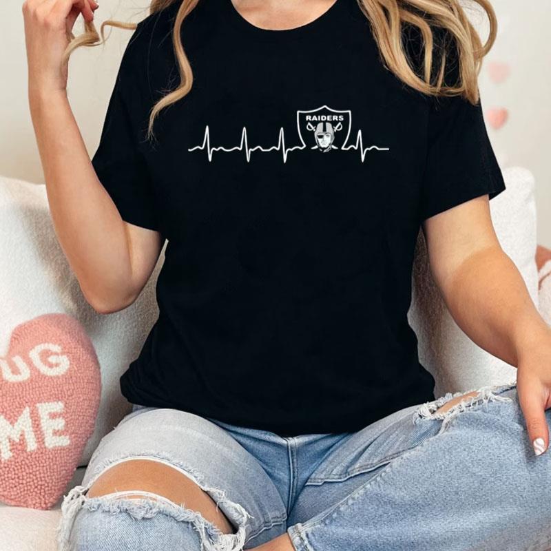 Los Angeles Raiders Logo Heartbeat Unisex T-Shirt Hoodie Sweatshirt