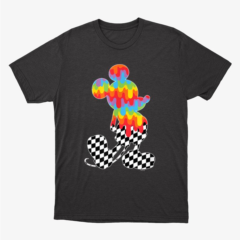 Mickey Mouse Tie Dye Checkered Drip Unisex T-Shirt Hoodie Sweatshirt