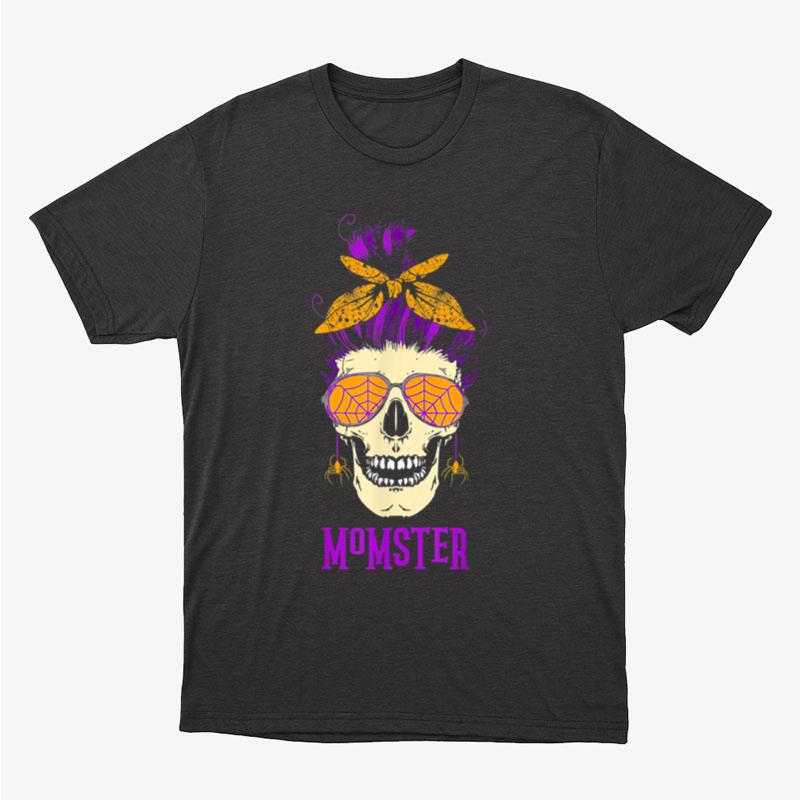 Momster Messy Bun Skull Halloween Mom Unisex T-Shirt Hoodie Sweatshirt