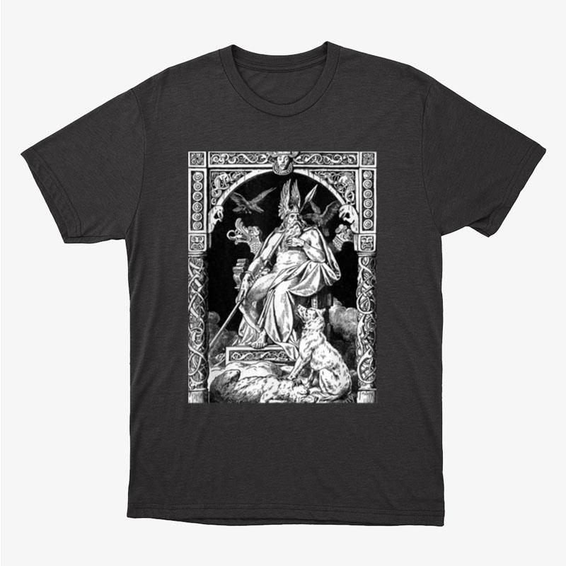 Odin On His Throne Nordic Viking Mythology Allfather Unisex T-Shirt Hoodie Sweatshirt