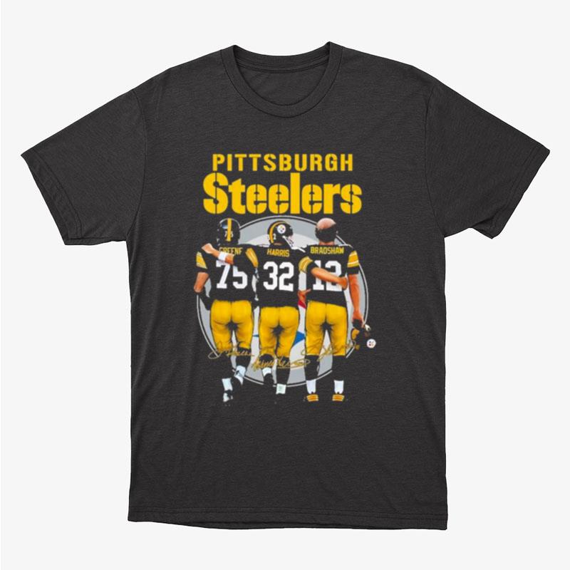 Pittsburgh Steelers Greene Harris And Bradshaw Signature Unisex T-Shirt Hoodie Sweatshirt
