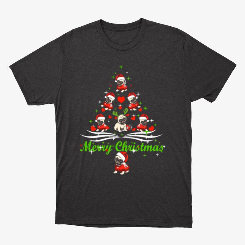 Pug Merry Christmas Funny December Festival Dog Unisex T-Shirt Hoodie Sweatshirt