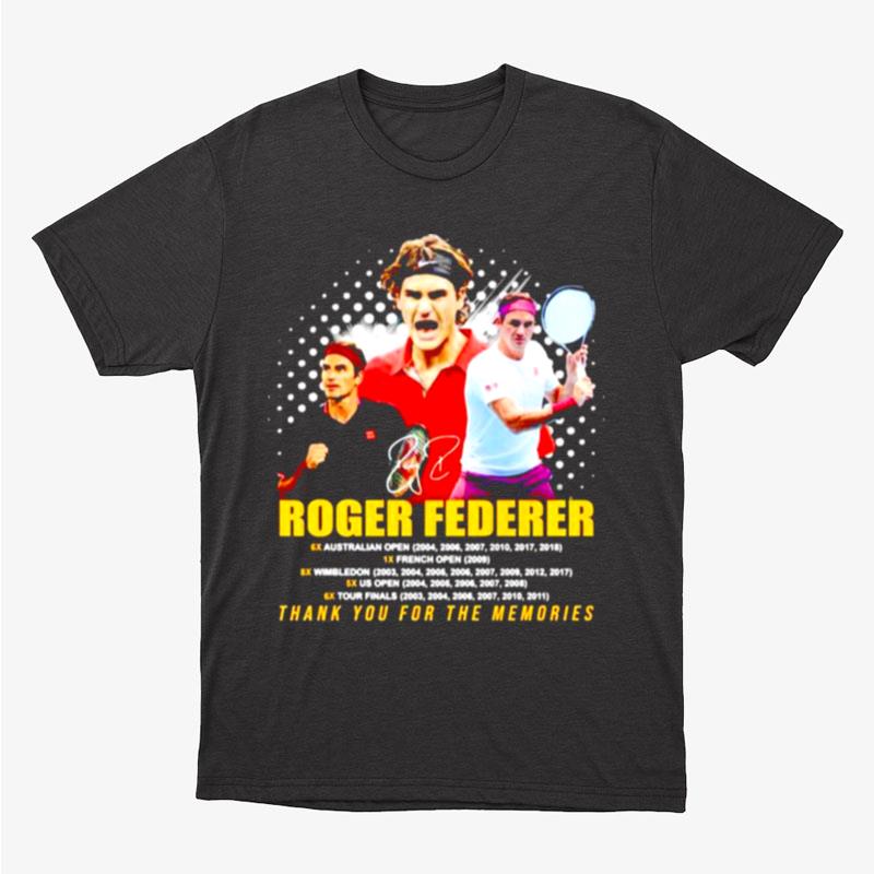 Roger Federer Thank You For The Memories Signature Unisex T-Shirt Hoodie Sweatshirt