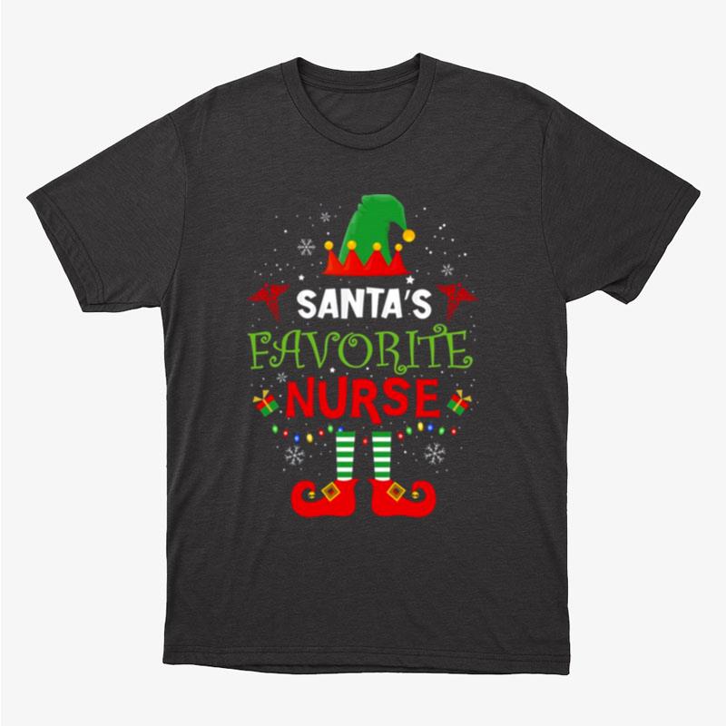 Santa's Favorite Nurse Elf Nurse Christmas Unisex T-Shirt Hoodie Sweatshirt