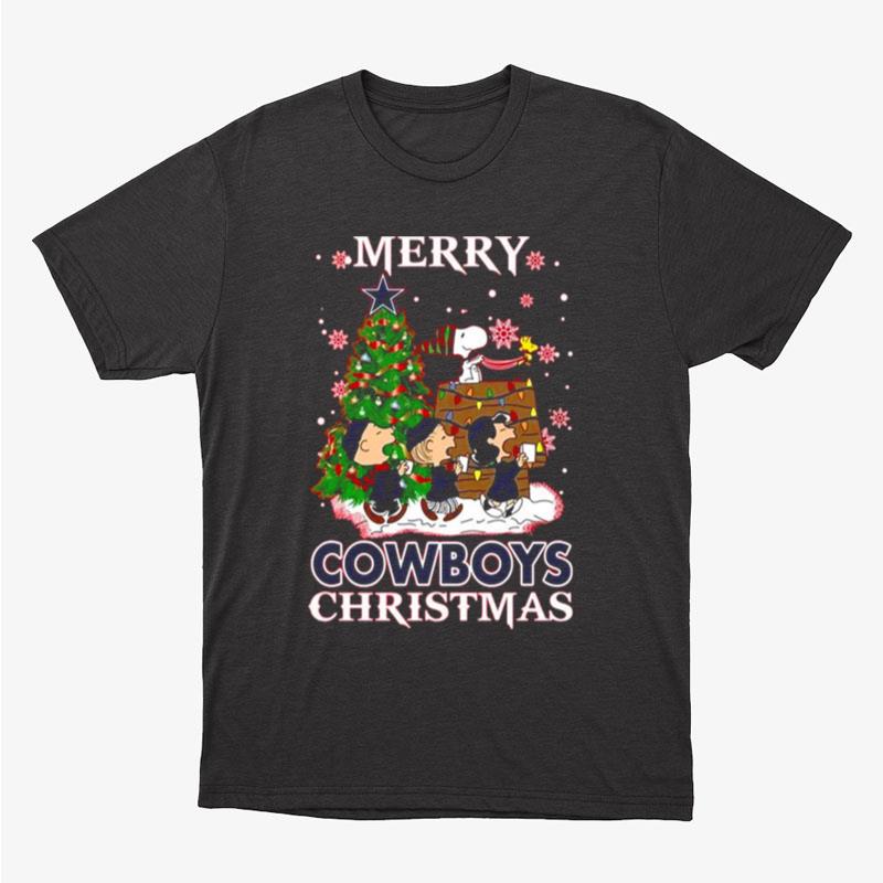 Snoopy And Friends Merry Dallas Cowboys Christmas Unisex T-Shirt Hoodie Sweatshirt
