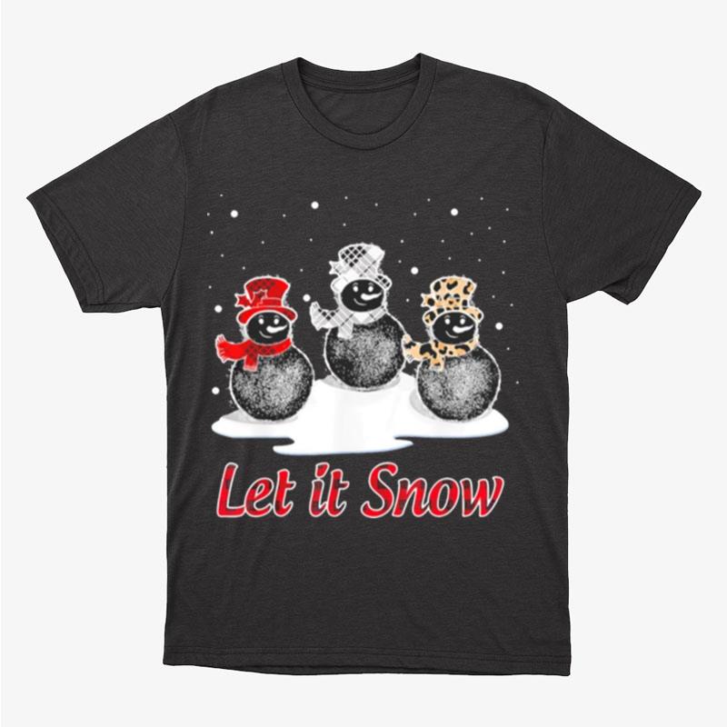 Snowman Let It Snow Cute Christmas Buffalo Plaid Christmas Unisex T-Shirt Hoodie Sweatshirt