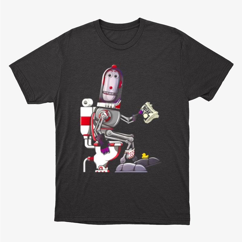 Space Robot On The Toilet Unisex T-Shirt Hoodie Sweatshirt