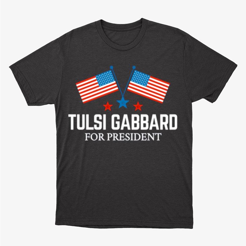 Usa Flag Tulsi Gabbard For President Unisex T-Shirt Hoodie Sweatshirt