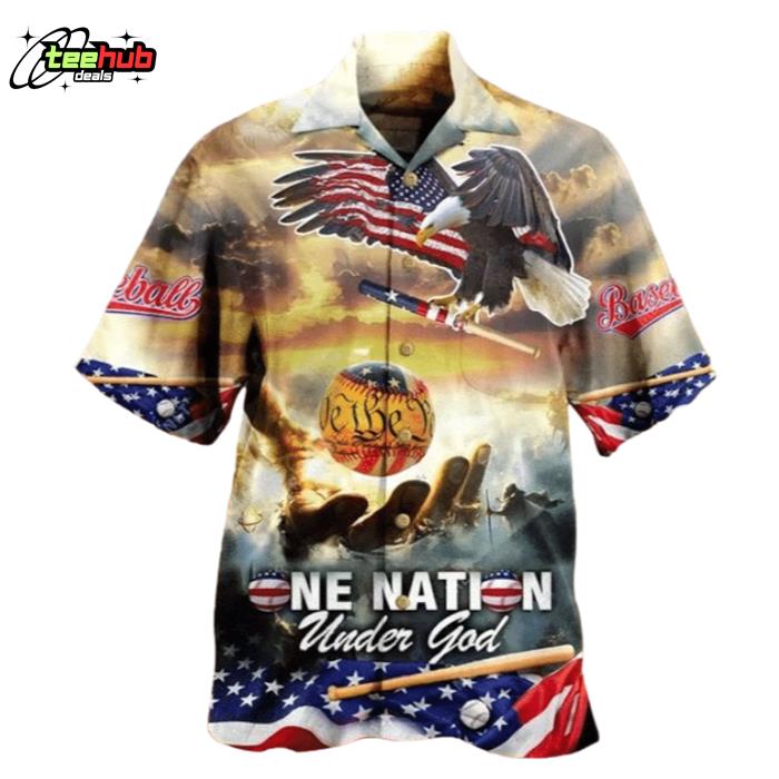 Baseball One Nation Under God Hawaiian Shirt