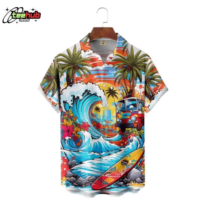 Beach Party Blue Wave Hawaiian Shirt