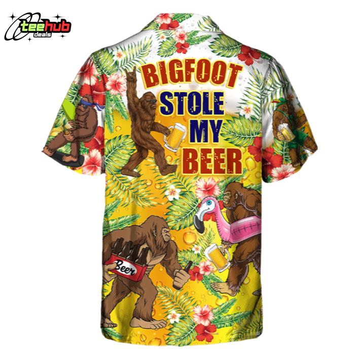 Beer Funny Bigfoot Stole My Beer Lover Beer Tropical Style Hawaiian Shirt