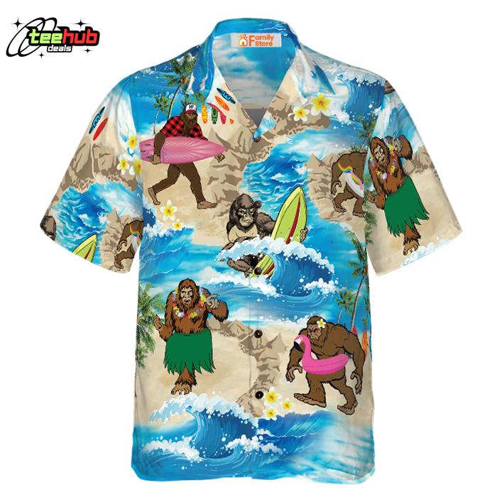 Bigfoots Are On Summer Vacation Hawaiian Shirt