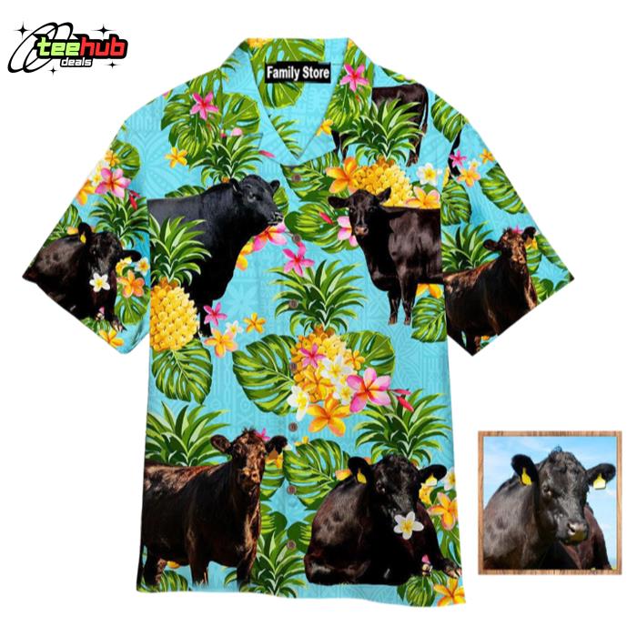 Black Angus Cattle Custom Hawaiian Shirt