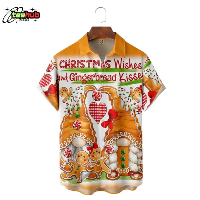 Christmas Gnome Gingerbread Kisses Hawaiian Shirt