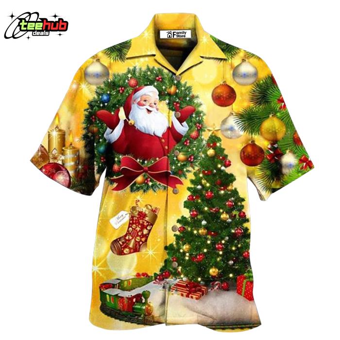 Christmas Tree Yellow Stunning Night Hawaiian Shirt