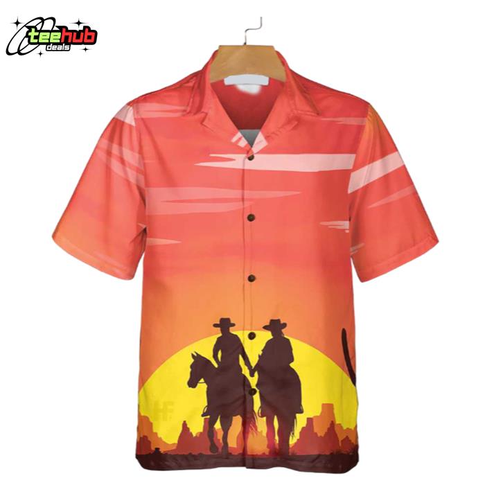 Couple Cowboy Texas Vinatge Texas Hawaiian Shirt