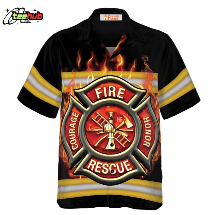 Courage And Honor Fire Dept Badge Firefighter Hawaiian Shirt