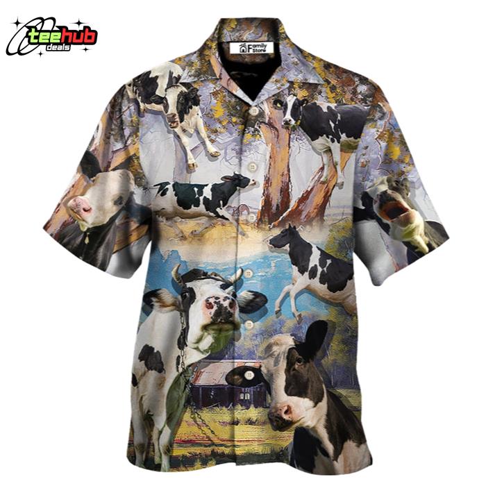 Cow Funny Dancing In The Australian Landscape Lover Cattle Art Style Hawaiian Shirt