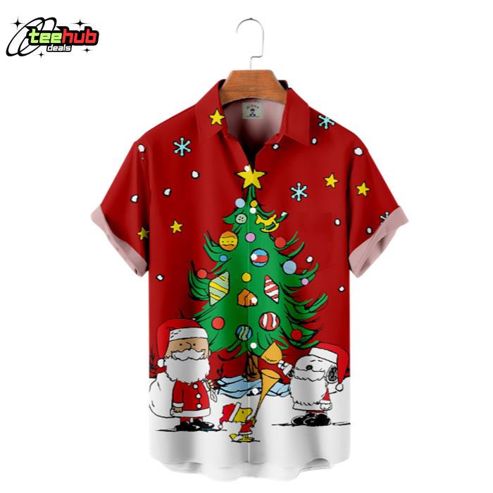 Decorating A Christmas Tree Hawaiian Shirt