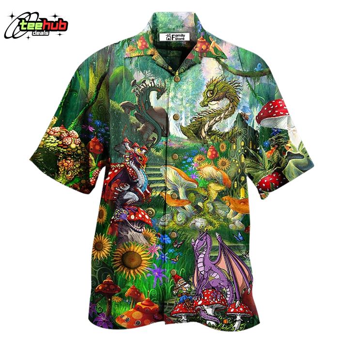 Dragon Mushroom Love Forest Hawaiian Shirt