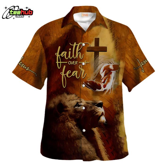 Faith Over Fear The Hand Of God Hawaiian Shirt
