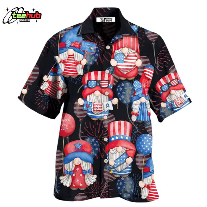 Gnome America Independence Day Fourth of July Hawaiian Shirt
