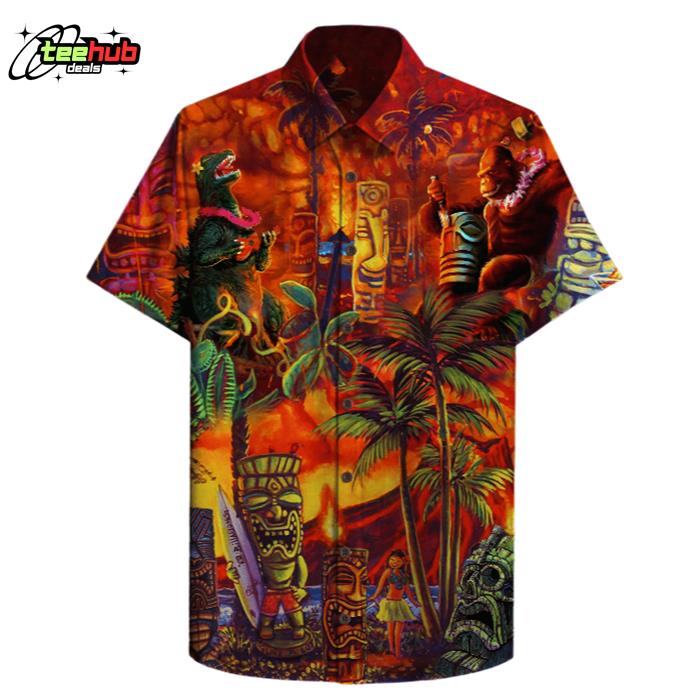 Godzilla And KingAloha Hawaiian Shirt