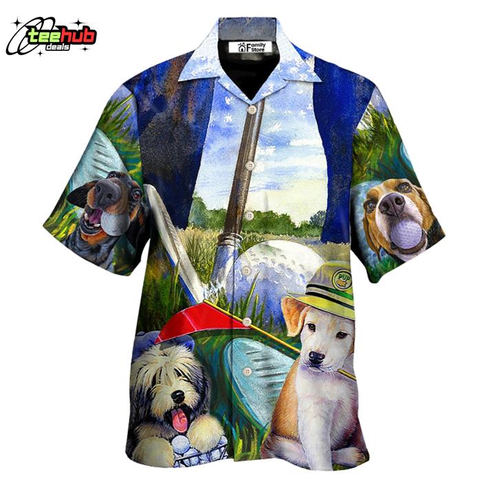 Golf Dog Funny Lover Golf Art Style Hawaiian Shirt