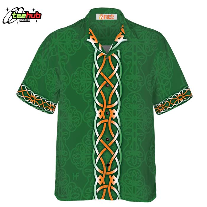 Green Cross Axes Irish Fire Dept Logo Firefighter Hawaiian Shirt