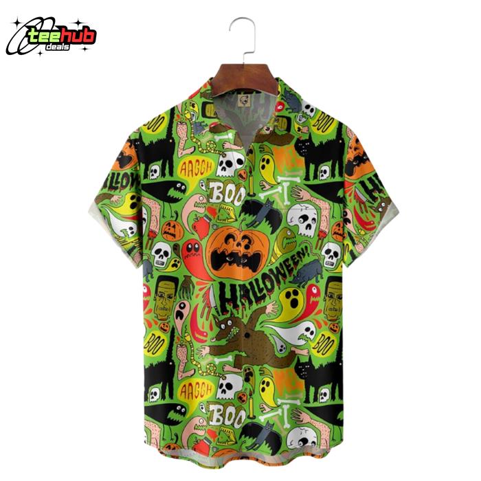 Halloween Green Hawaiian Shirt