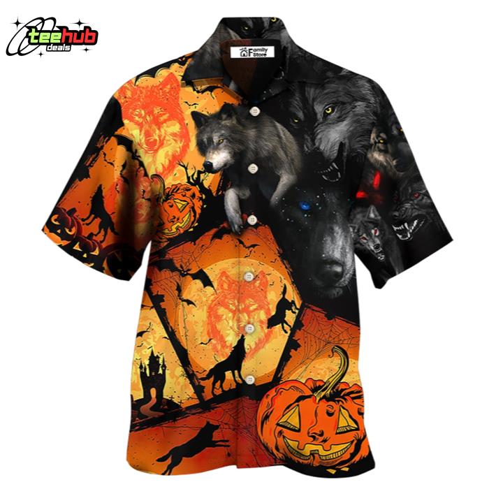 Halloween Wolf Pumpkin Scary Hawaiian Shirt