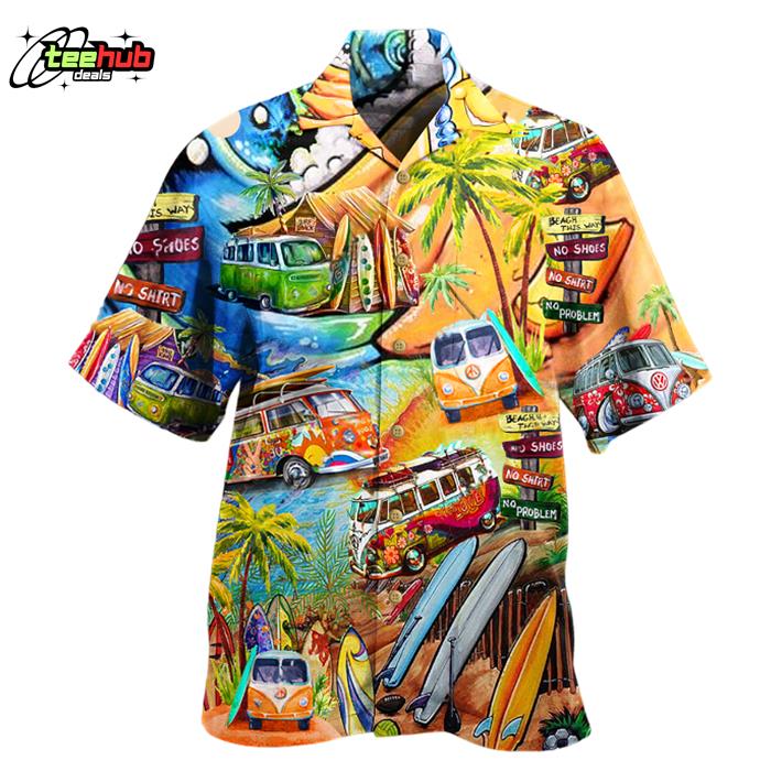 Hippie Bus Love Beach Summer Hawaiian Shirt