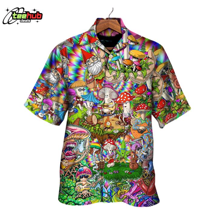 Hippie Mushroom Music Band Of Life Hawaiian Shirt
