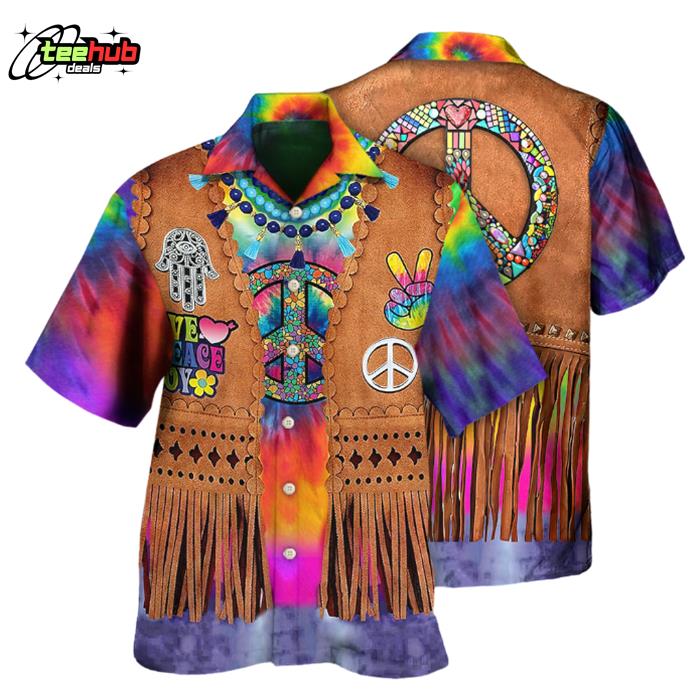 Hippie Peace Life Cowboy Style Cool Hawaiian Shirt