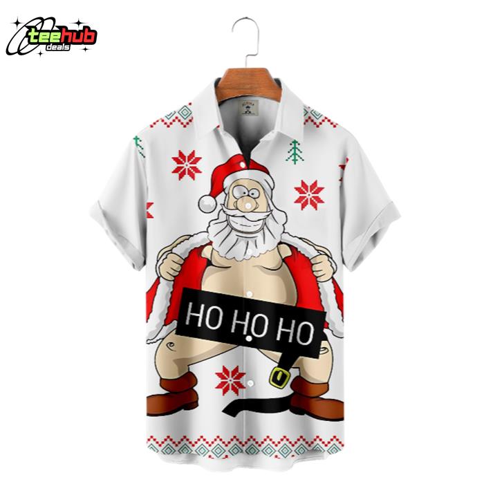 Hohoho Funny Santa Claus Hawaiian Shirt