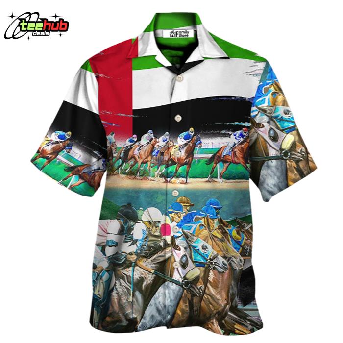 Horse UAE Flag Horse Racing Amazing Seat Lover Hawaiian Shirt