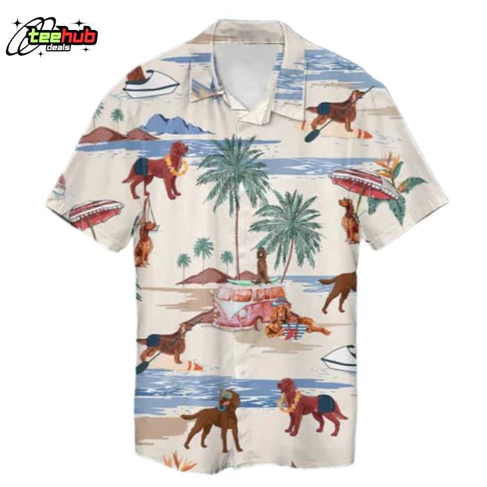 Irish Setter Summer Beach Hawaiian Shirt