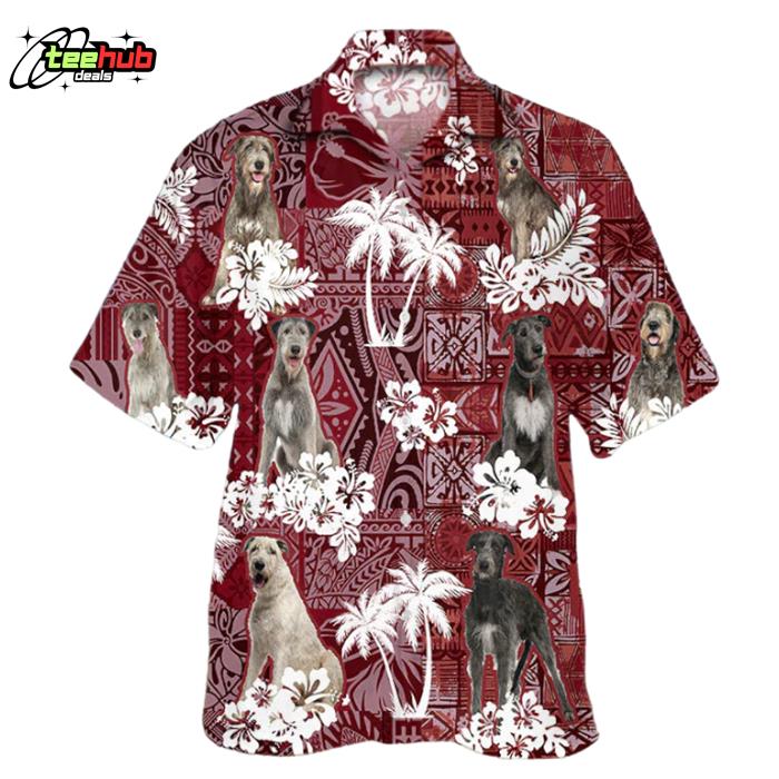 Irish Wolfhound Red Gift For Dog Lover Shirts Summer Hawaiian Shirt