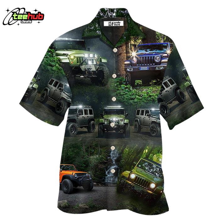 Jeep Dark Jungle Jeep Hawaiian Shirt