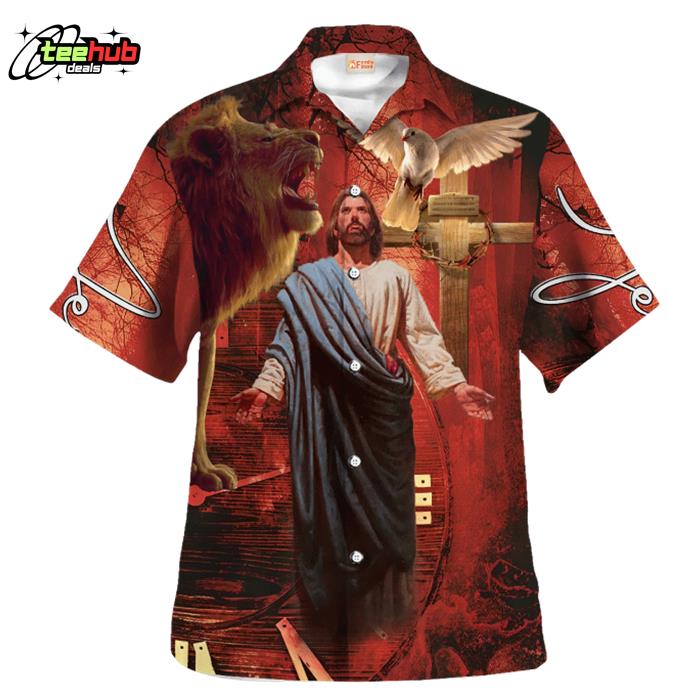 Jesus Lion And Dove Hawaiian Shirt